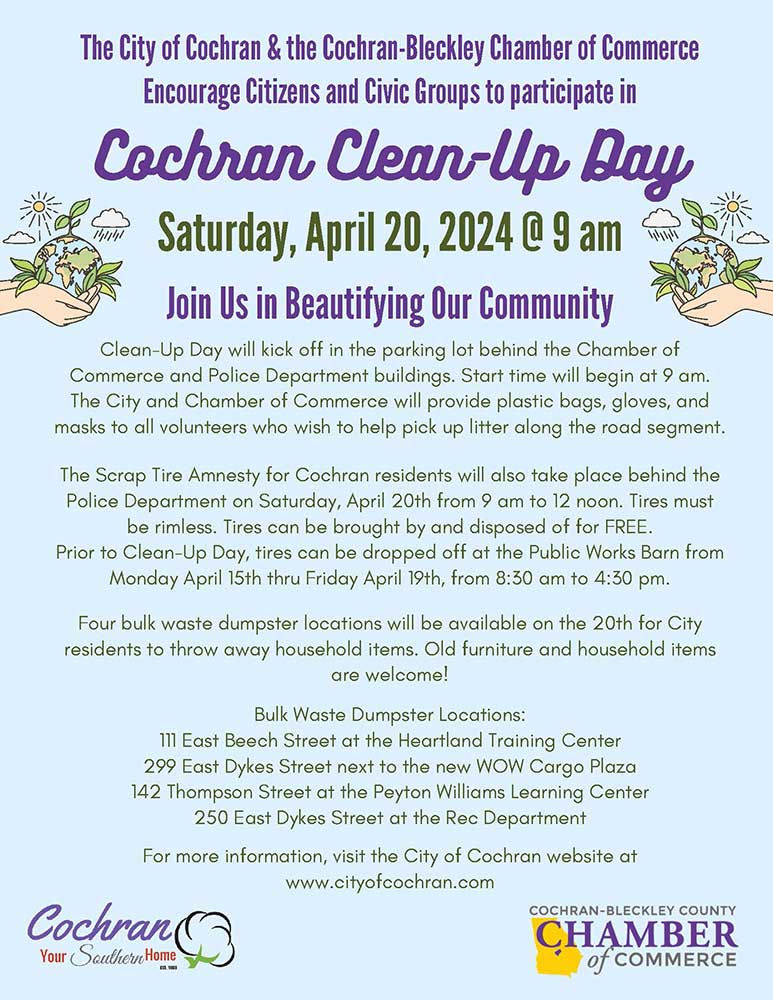 Cochran Clean-Up Day flyer.